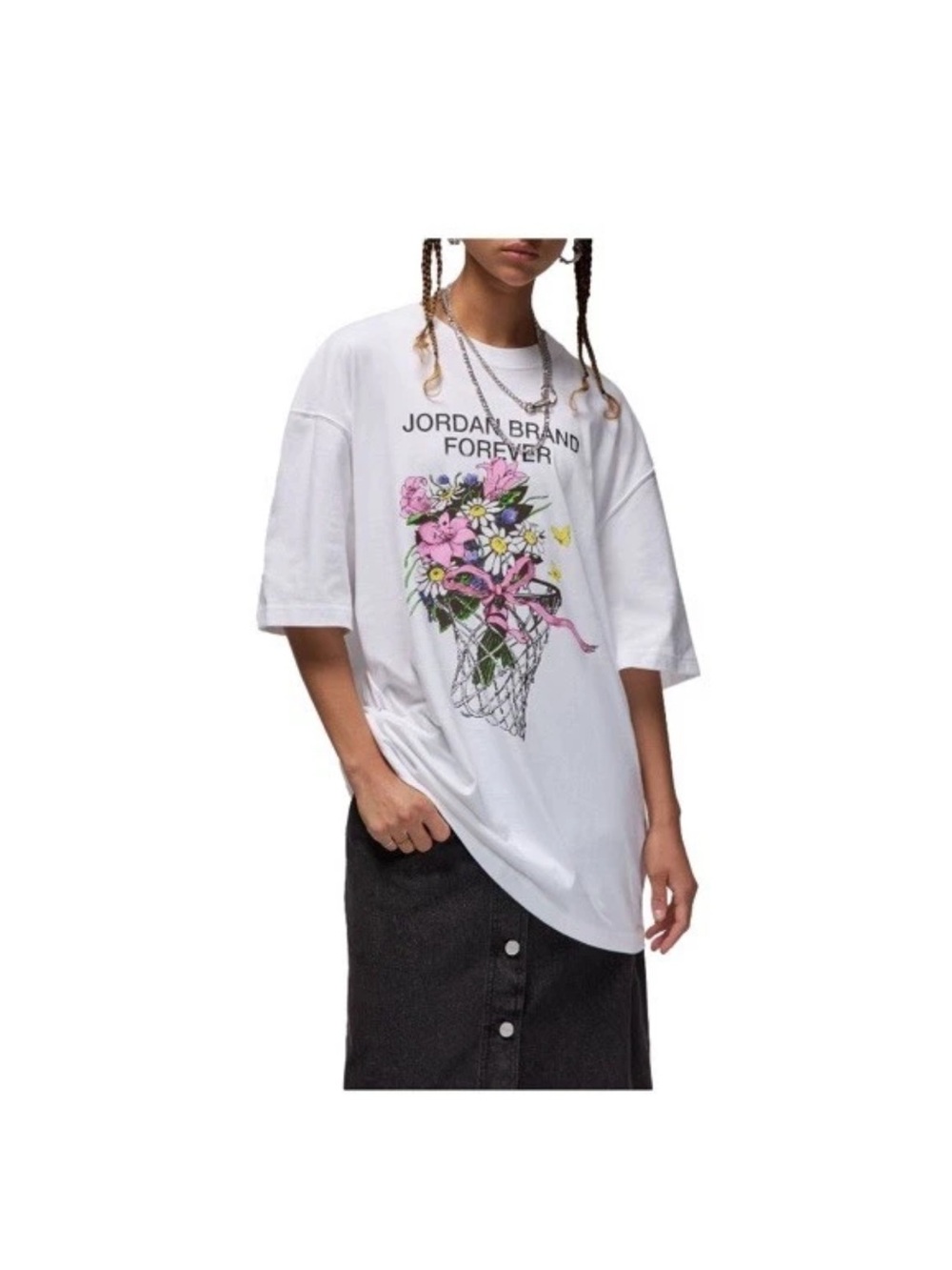 NWT Jordan Floral Graphic Tee - Oversized  Sz XL $48